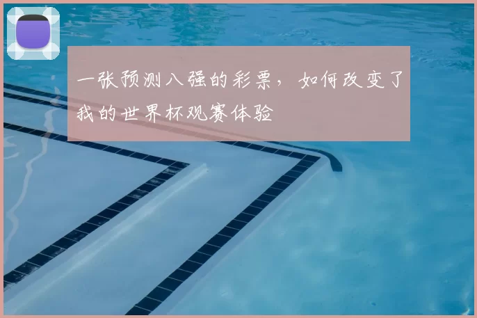 一张预测八强的彩票,如何改变了我的世界杯观赛体验